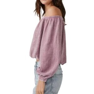 NWT Free People : We The Free : Parfait Bubble Off The Shoulder Crop Size Small